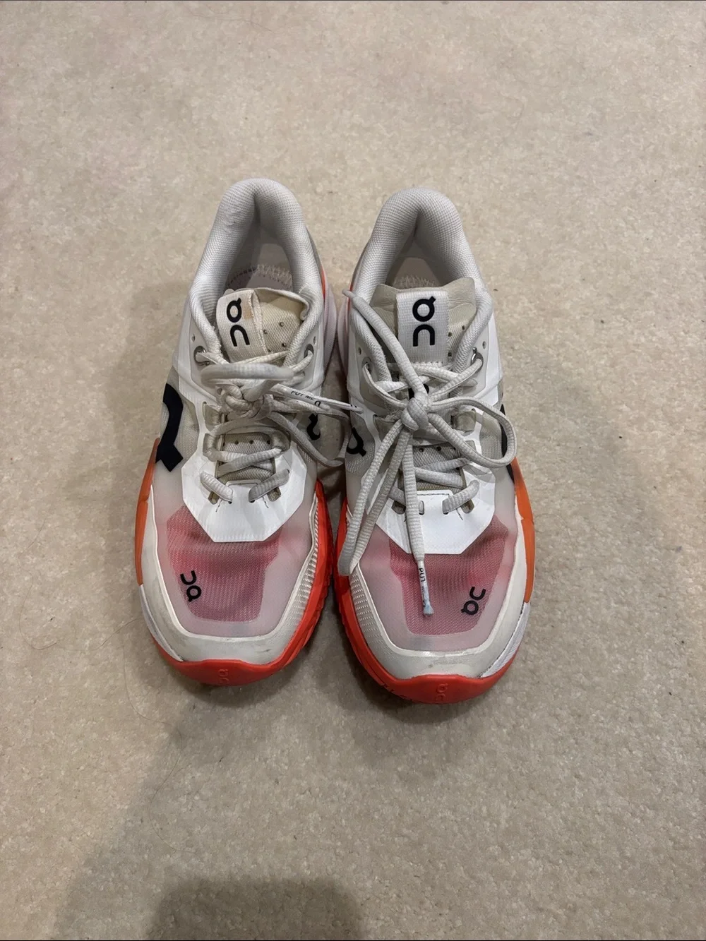 On Cloud Court Sneakers in White and Orange